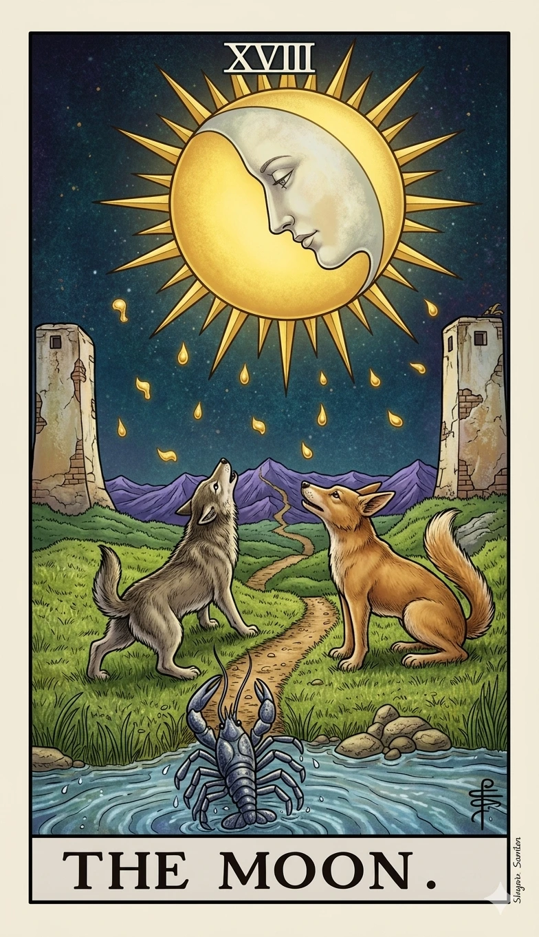 The Moon tarot card