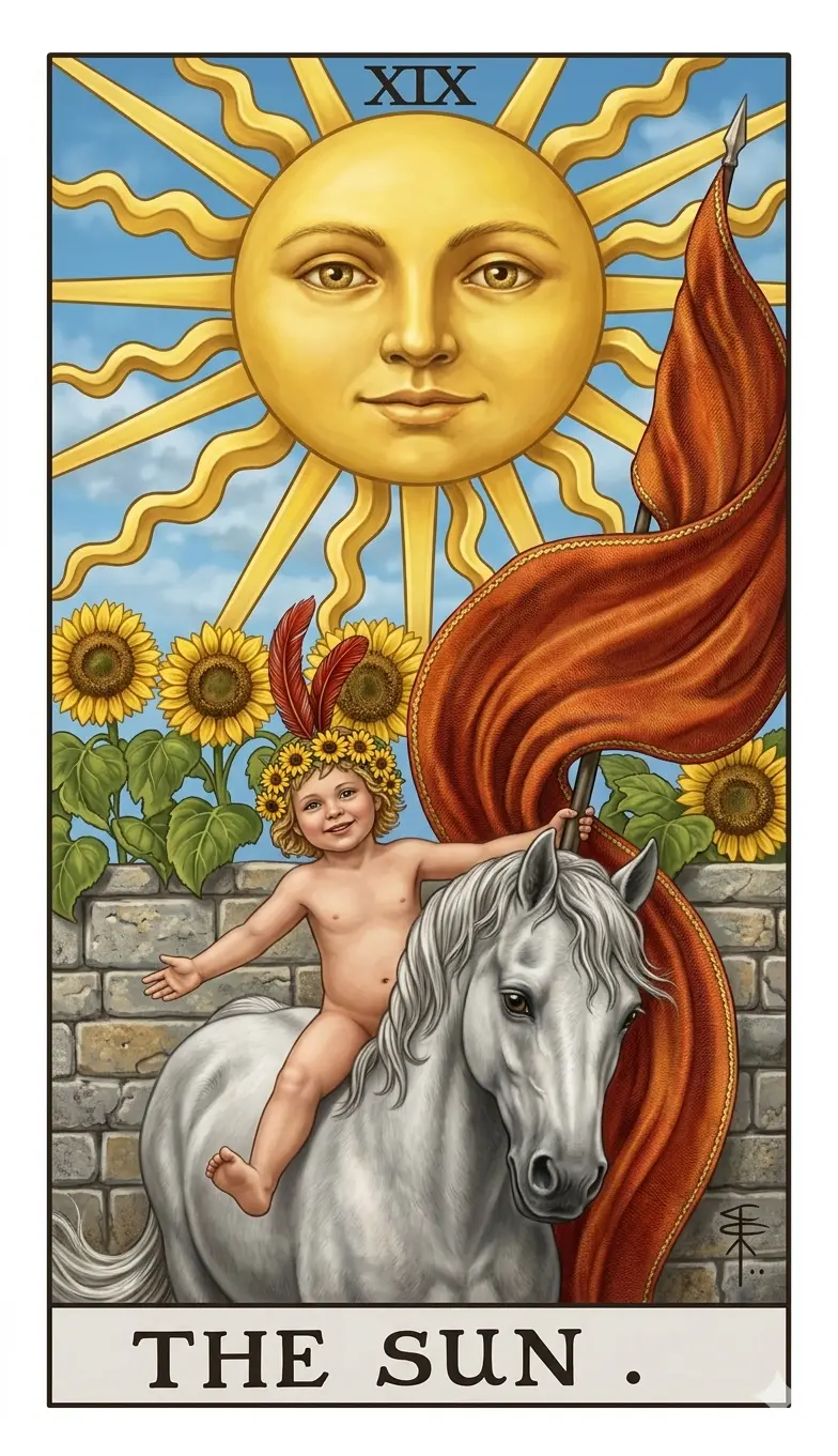 The sun tarot card